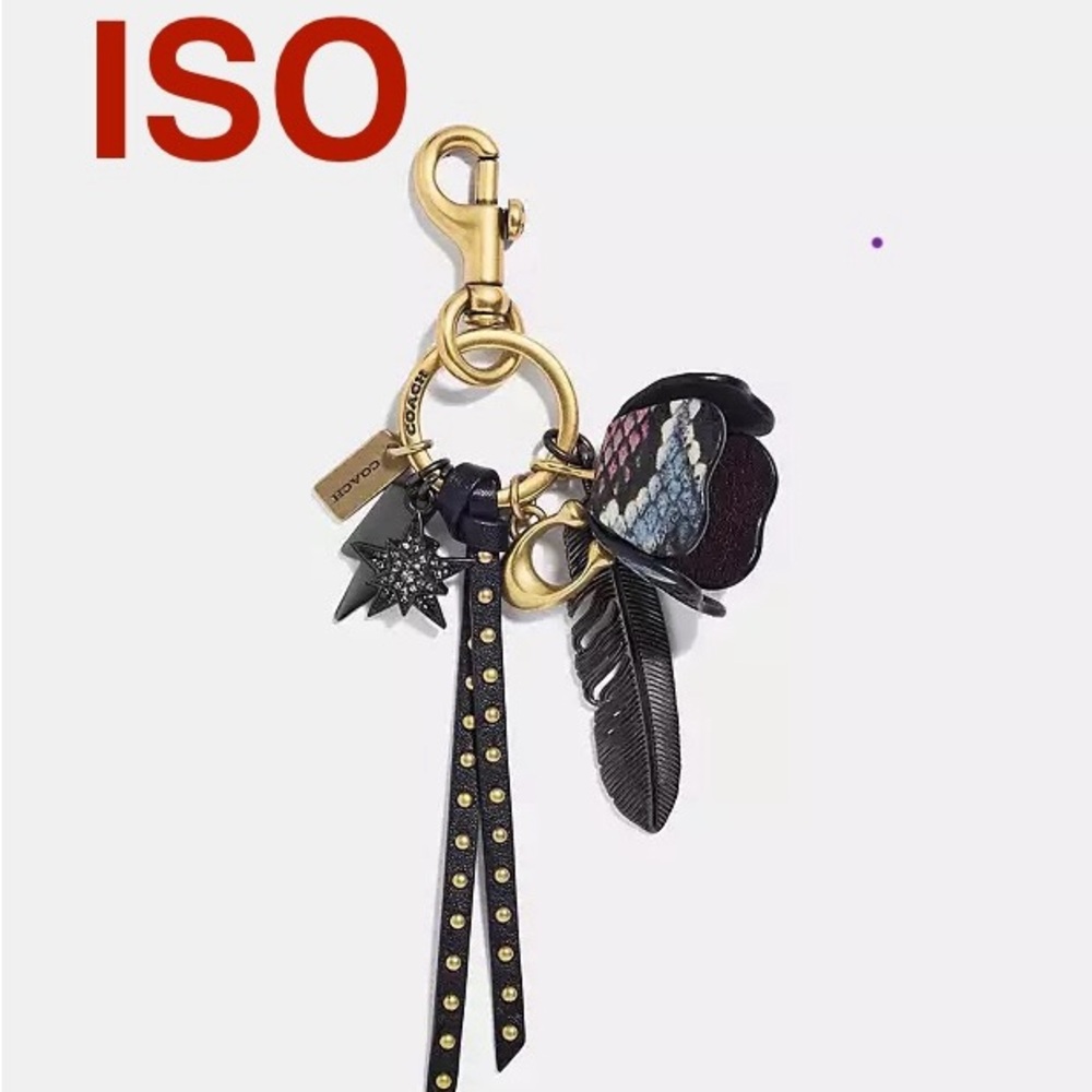 ISO- Coach Tea Rose Bag Charm in snakeskin